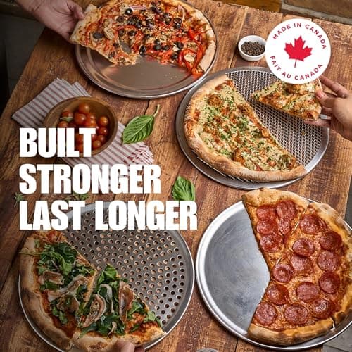 Norjac 12 Inch Pizza Screen, 2-Pack – Round Aluminum Mesh Pans with Reinforced Stainless-Steel Rim, Seamless, Rust-Free, Oven-Safe Baking Trays for Crispy Crusts 8