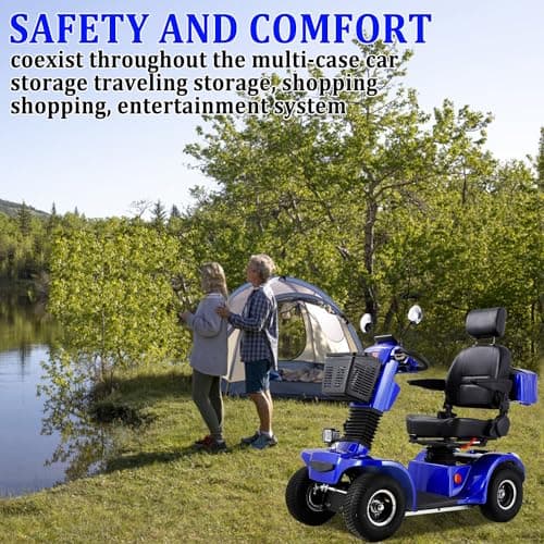 Mobility Scooters for Adults Heavy Duty 4 Wheel Mobility Scooter, Power Wheelchair Unit for Adults and Seniors - 550 lb， Shock Absorption Units/Headrest Height Adjustable 7