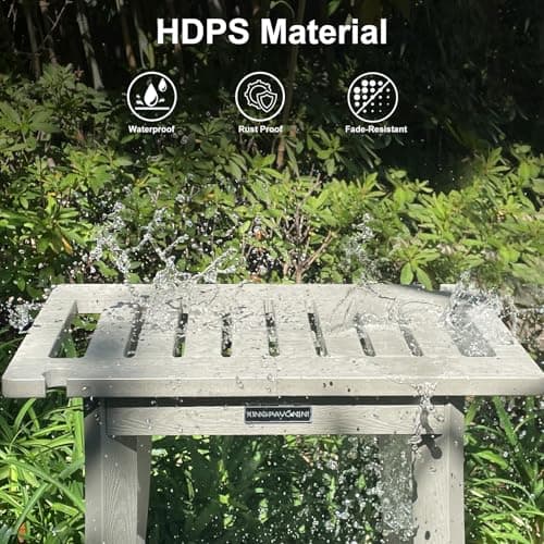 KingPavonini HDPS Shower Benches for Inside Shower to Sit on, Waterproof Shower Stool for Shaving Legs, Heavy Duty 400LBS Shower Seat with Storage Shelf, Shower Chair for Bathroom/Indoor/Outdoor Use 7