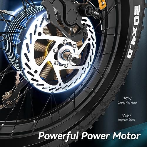 X50S Electric Bike for Adults, 1000W, 25/30MPH,48V,672Wh Battery, Max 50-75 Miles Electric Motorcycle, 20" Fat Tire Dirt Bike, 7-Speed E-Bike 5