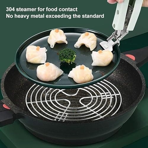 1pc Cooking Rack 6 Inch Air Fryer Round Tray Stainless Steel Steamer Rack Baking for Cooking Cooling Steaming Baking, Fit Air Fryer Pot Pressure Cooker 4