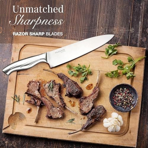 Kitchen Knife Set with Rotating Stand - Sharp Stainless Steel Knives Set - 360 Degree Rotating Block - by Nuovva 6