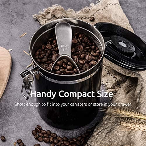 Coffee Scoop: U-Taste 18/8 Stainless Steel Measuring Coffee Scoop 2 tablespoon, Short Handled Measure Scooper for Ground Coffee, Bean in Canister (Silver, 2Tbsp/30ml) 5