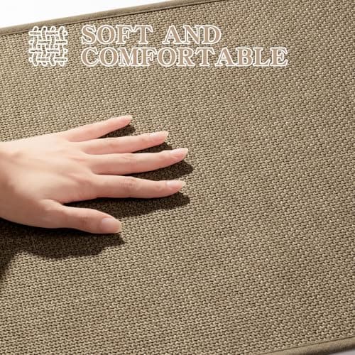 chakme Bathroom Rugs Mat 24x17, Ultra Thin Non Slip Bath Mat Small Quick Dry Absorbent Bath Mat for Bathroom Floor, (Dark Beige, 24"x17") 7