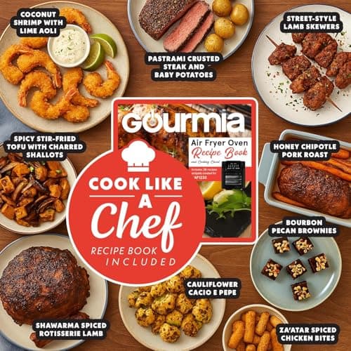 Gourmia Air Fryer - 14 Qt All-in-One Oven with Rotisserie, Digital Display with 12 Presets, Roast, Bake, Broil, Dehydrate, Dishwasher Safe Accessories, Black 10
