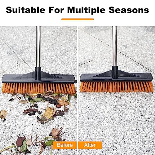 18" Heavy Push Broom for Outdoor Floor Cleaning Heavy Duty Outdoor Broom with 54" Long Handle,Outdoor Broom for Deck,Driveway,Garage,Yard,Deck,Patio,Warehouse,Concrete 7