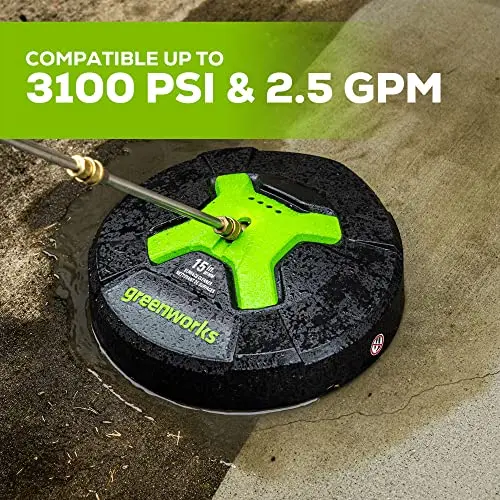 GreenWorks 5210902 15" Extension Included Surface Cleaner, Green 6