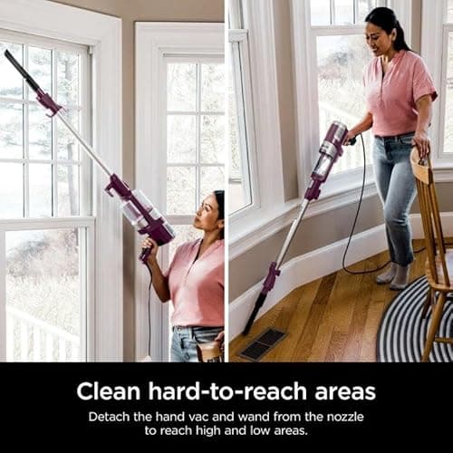 Shark HZ3000 Stratos Ultralight Corded Stick Vacuum with DuoClean PowerFins HairPro, Self-Cleaning Brushroll, & Odor Neutralizer Technology, Red Plum 7