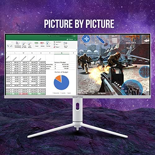 Sceptre IPS 34" White UltraWide Monitor 3440 x 1440p HDR400 1ms up to 144Hz 95% DCI-P3 PIP PBP DisplayPort HDMI USB-C Height Adjustable (E345B-QUN168W) 10