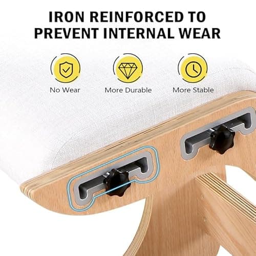 Adjustable Kneeling Chair, Wooden Ergonomic Rocking Chair - Improve Your Posture with an Angled Seat for Home,Office（White Oak） 7