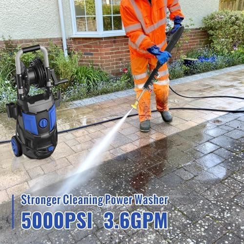 Pressure Washer, 5000PSI Max Power Washer with 500ML Foam Cannon, High Pressure Cleaning Machine with 4 Connect Nozzles for Cars Patio Driveways Home 3