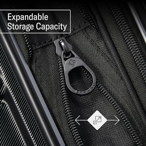 Samsonite Omni 2 Global Carry-On Spinner Luggage - Compact Size For International Travel - Airline-Approved - Features Expandable Polycarbonate Shell, 360° Wheels, USB Power Hub - Charcoal - Black 5