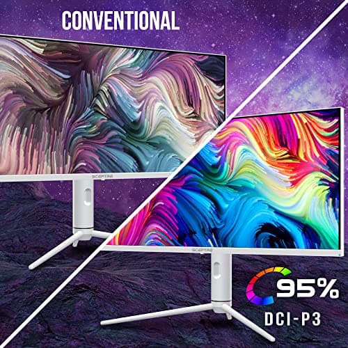 Sceptre IPS 34" White UltraWide Monitor 3440 x 1440p HDR400 1ms up to 144Hz 95% DCI-P3 PIP PBP DisplayPort HDMI USB-C Height Adjustable (E345B-QUN168W) 7