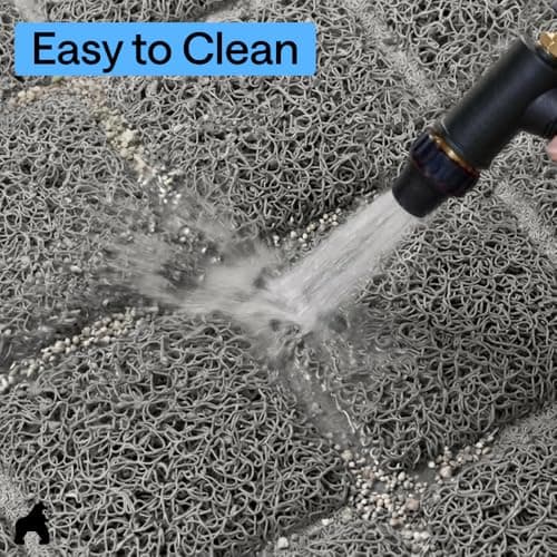 GORILLA GRIP Cat Litter Box Mat, 35x23, Cushioned Coil Mesh Litter Trapping Mats, Scatter Control Supplies for Less Mess, Phthalate Free, Ultra Deep Catch Grooves, Rinse or Vacuum to Clean, Gray 9