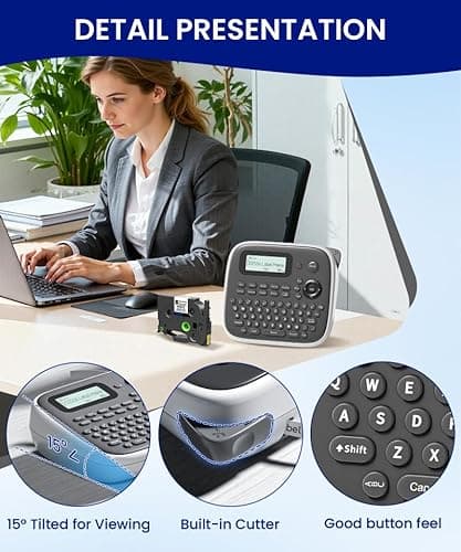 VolenGo Label Maker Machine with Tape, Label Maker Waterproof Labels 12mm, D210s Laminated Labeler Machine, Multi Icons Borders & One-Touch Keys, Labelmaker for Home Use/School Office Supplies 6