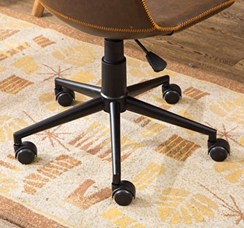 Roundhill Furniture Cesena Faux Leather 360 Swivel Air Lift Office Chair, Brown 9