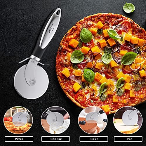 Pizza Cutter Wheel，Mituer 8.2 inch Super Sharp Pizza Cutter, Pizza Slicer With Non-Slip Handle, Stainless Steel Pizza Wheel Cutter, Dishwasher Safe 4