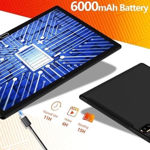 Tablet 2024 Latest, 2 in 1 Tablets 10 inch, Android 13 Tablet 4G Cellular Tablets with Dual Sim Slot 64GB+512GB Expand Storage Octa-Core 13MP Camera, ZONKO WIFI Tablet with Keyboard Mouse Stylus-Black 6