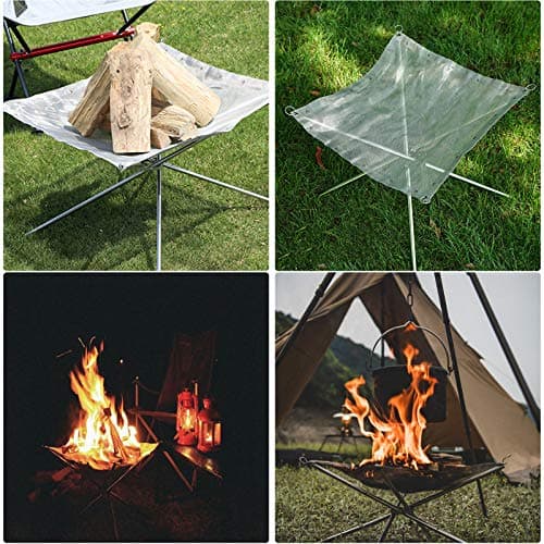 Portable Outdoor Fire Pit 22 Inch - New Upgraded Camping Fire Pit Collapsible Foldable Mesh Fire Pits Fireplace for Camping, Campfire, Patio, Backyard and Garden - Carrying Bag Included 6