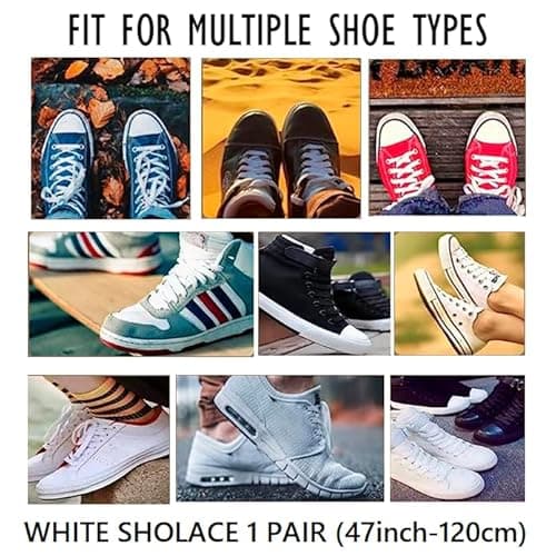 White Shoe Polish for Sneakers Leathers and Textiles with 1 Pair Shoelace 6