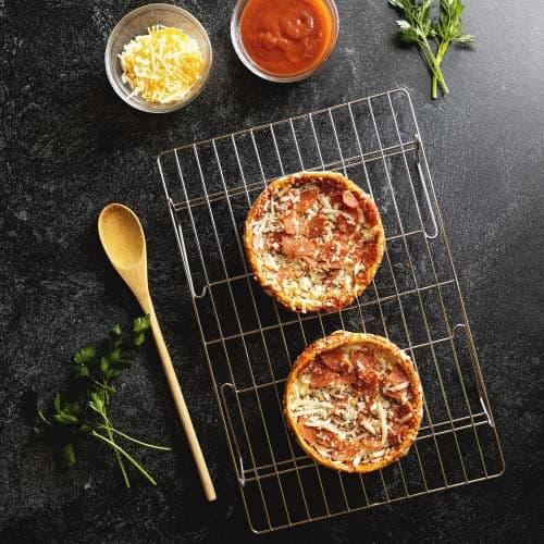 KITCHENATICS 4-Tier Stackable Cooling Racks for Baking, 100% Stainless Steel Wire Rack, Oven Safe Baking Rack, Oven Rack for Pizza, Cake, Bread, Cooling Rack for Cooking and Baking, Cookie Rack 15x10 8