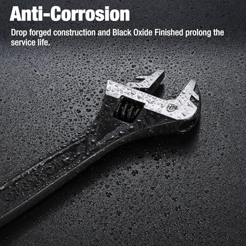 WORKPRO 6" Adjustable Wrench, Black Oxide Wrench 6 Inch with Inch/Metric Scale, Premium Cr-V Steel 7