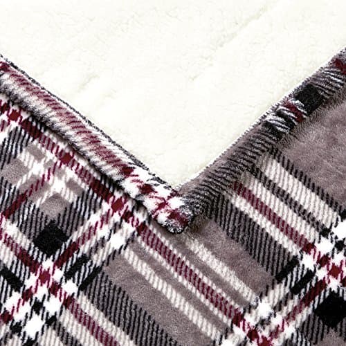Beautyrest Wearable Electric Poncho Wrap Blanket, Ultra Soft Sherpa & Berber Fleece Heated Throw, UL Certified & Oeko-TEX, 3 Heat Settings & 2 Hour Auto Shutoff, Gift-Ready, 50" x 64", Grey Plaid 7