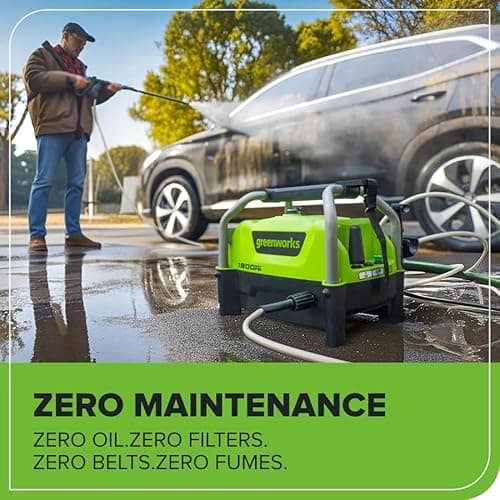 Greenworks 1900 PSI (SGS Certified) 1.2 GPM 13Amp Portable Compact Electric Pressure Washer, Power Washer for Cars, Driveways, Patios, Patio Furniture & Around Pools 13