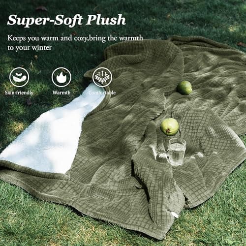 Texciting Heated Blanket Electric Blanket Throw 50''X60''-Heating Throw with 9 Heat Settings-2-10 Hours Auto Off,ETL Certified,Machine Washable (Gray Green) 5