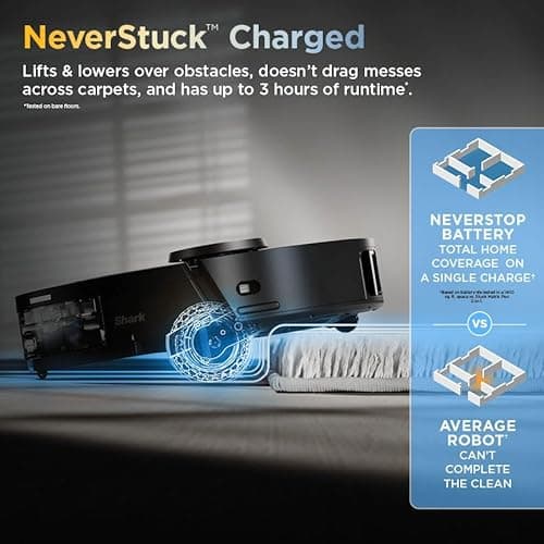 Shark Robot Vacuum & Mop Combo, PowerDetect ThermaCharged NeverTouch Pro, Self-Emptying, Self-Refill with Heated Mop Cleaning, 60-Day Capacity, 30-Day Tank, 6 PowerDetect Technologies, White, AV2900XE 9