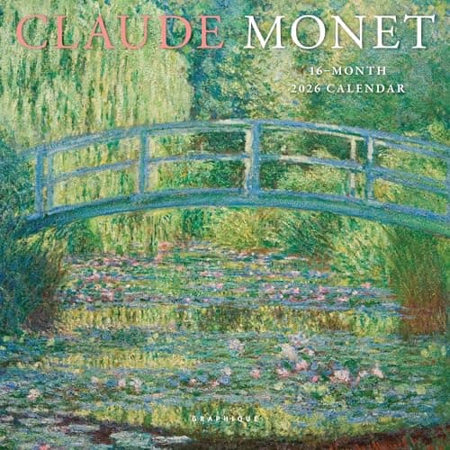 Graphique 2026 Monet Mini Wall Calendar | 7” x 7” | Thick Paper | Home & Office Organizer | Large Monthly Grid | 3 Languages & Marked Holidays | 4 Month Preview Page for 2027