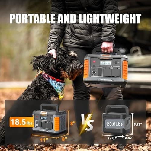 BALDR Portable Power Station, 1000W Output, 808Wh Capacity, AC Outlet, USB Ports, 110V Pure Sine Wave AC Outlet Backup Lithium Battery for Home Camping Emergency Use 5