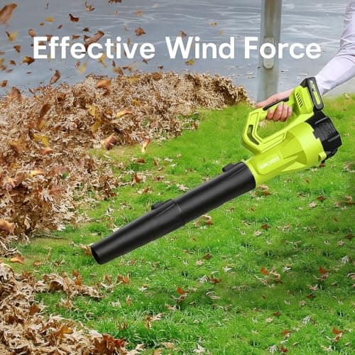 SUNCHERS Leaf Blower Cordless with 2 Batteries and Charger, Electric Battery Powered Cordless Leaf Blower, Portable Lightweight Handhold Blowers for Blowing Leaves, Patio Cleaning, Lawn Care and Dust 7