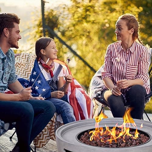 Four Seasons Courtyard SRGF22003 Gas Fire Pit + Cover, 32 In. Round - Quantity 1 5