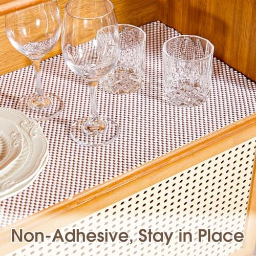 ALIUNI Shelf Liner for Kitchen Cabinet, Drawer Liners Non Slip Non Adhesive Thick Mat, Breathable Dresser Pantry Bathroom Protector, White, 12" x 120" 2