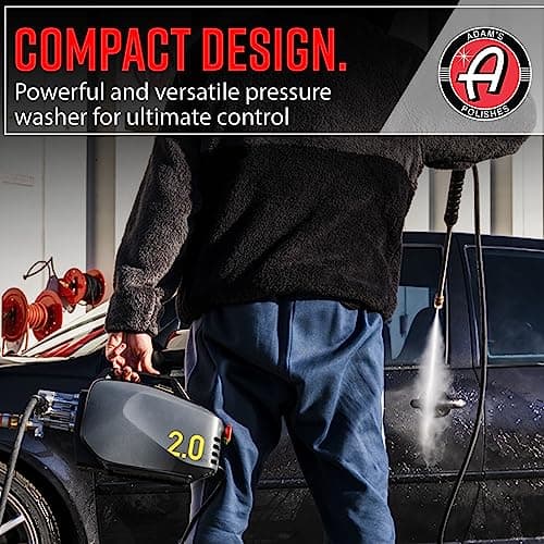 Adam's Polishes Active Pressure Washer 2.0 & Mega Foam Car Soap (5 Item) Powerful, Lightweight, Portable Electric Pressure Washer Sprayer | 1800 PSI, 2.0 GPM | for Car Home Auto Patio RV Motorcycle 5