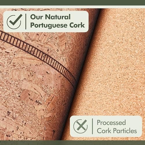 CorkTec Non-Toxic Non-Slip Thick Cork Yoga Mat - Eco-Friendly Organic/Vegan, Great for Men/Women/Kids, Chemical Free 4MM 72"x24" The Cork Collective (Arizona Cork + Natural Rubber) 3