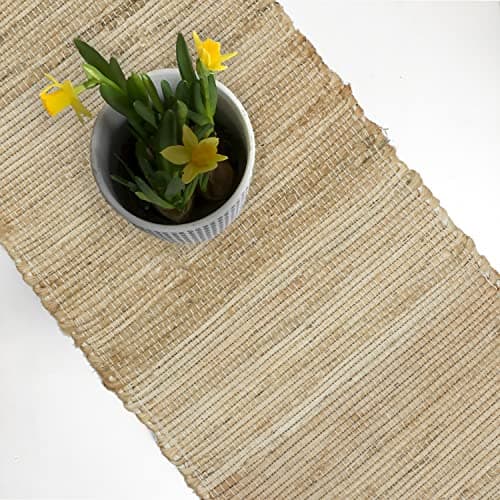 The Home Talk Table Runner 13'' x 72'' Eco-Friendly Hand-Made Vintage Jute Mats for Parties, Dining Table, Wedding, Boho Table Runner, Perfect for Decor - Natural Jute 6