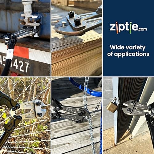 ZipTie.com 24” Bolt Cutter with Soft Rubber Grip - Chrome Molybdenum Steel Blade For Easy Cutting - Heavy-Duty Wire Pliers,Bolt, Chain, Rebar, Lock & Metal Cutter - Ergonomic, Anti-Slip Handle 5