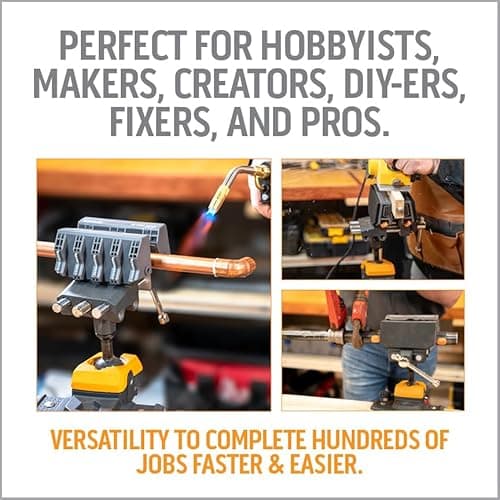 WORK IQ TOOLS 360° Rotating Bench Vise with 5" Jaw Pads - Versatile Woodworking & Pipe Vise for Home Improvement Projects - Compatible with Work Table Workbenches & IQ Connect Accessories 8