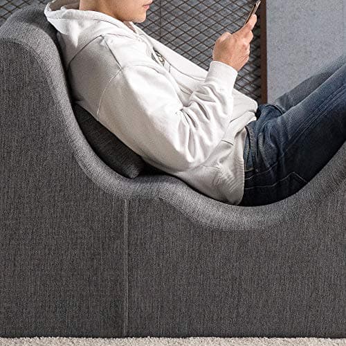 Zinus Lotus Zero Gravity Chaise Lounger, Foam Recliner for Living Room, Ergonomic Positioning for Better Relaxation, Pillow Included, No Assembly, Dark Grey 5