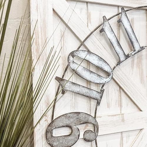 ALBEN Large Farmhouse Wall Clock - 24 inch Square Farmhouse Style Clock Bundled with Decorative Reversible Wooden Sign 5