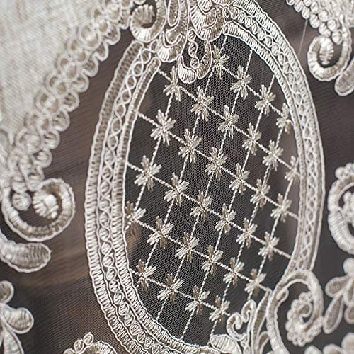 ARTABLE Lace Table Runner Rectangle Gray Cotton Linen Fabric Dresser Scarf with Exquisite Macrame Embroidery Table Runners for Kitchen Home Wedding Party Dining Decoration (Stone Gray, 16 x 48 Inch) 5