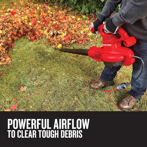CRAFTSMAN Leaf Blower, Leaf Vacuum and Mulcher, 3-in-1 Backpack Blower, Up to 230 MPH, 12 Amp, Corded Electric (CMEBL700) 4