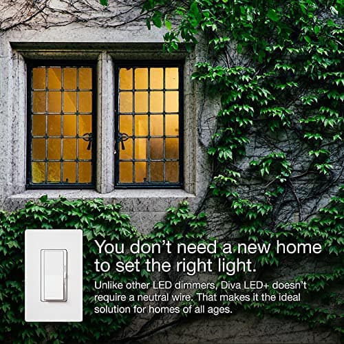 Lutron Diva LED+ Dimmer Light Switch for Dimmable LED, Halogen, and Incandescent Bulbs, 150 Watt, Single-Pole or 3-Way, DVCL-153P-WH, White 6