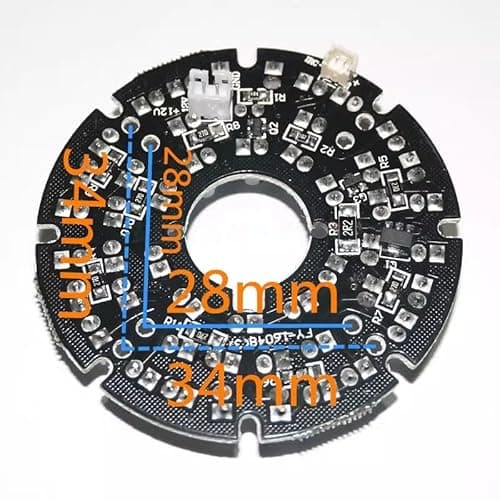 Acxico 1Pcs 48 Pieces IR LEDs Light Board 940NM LED Illuminator IR Infrared Board Module Invisible Light at Night for CCTV Security Camera 6