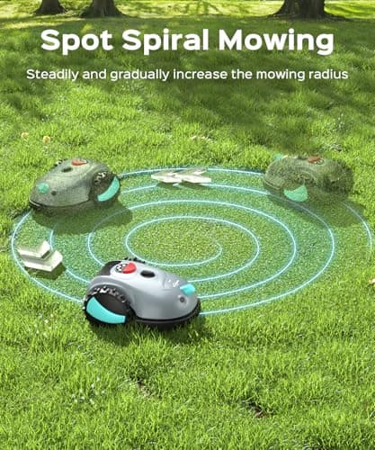 YARDCARE V100 Robot Lawn Mower with HD Vision Navigation, Smart Obstacle Detection, Collision Sensors, Adjustable Cutting Height, Low-Noise Operation—Perfect for Small Lawns up to 1,600 sq ft. 6