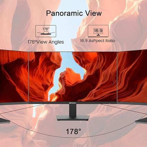 SANSUI Monitor 24 Inch 100Hz PC Monitor, HDMI VGA Ports VESA Mount, FHD Computer Monitor Ultra-Slim Ergonomic Tilt Eye Care for Home Office (ES-24F2, HDMI Cable Included) 5