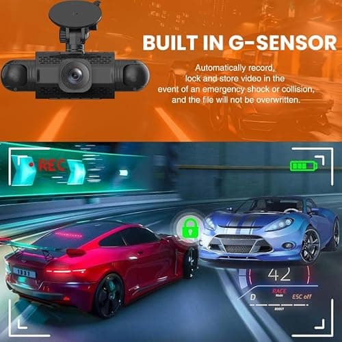 2025 Upgraded 4 Channel FHD Dash Cam,1080P Video Dash Cam 360,Car On-Dash Mounted Cameras, 8 IR LED Night Vision,Parking Mode,Seamless Loop Recording (with 128GB TF Card) 5
