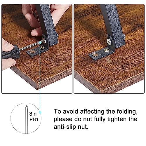 VECELO Folding TV Tray for Eating Set of 2, Portable Dinner/Snack Table with Cup Holder for Couch, Living Room and Small Space, Antique Brown 8